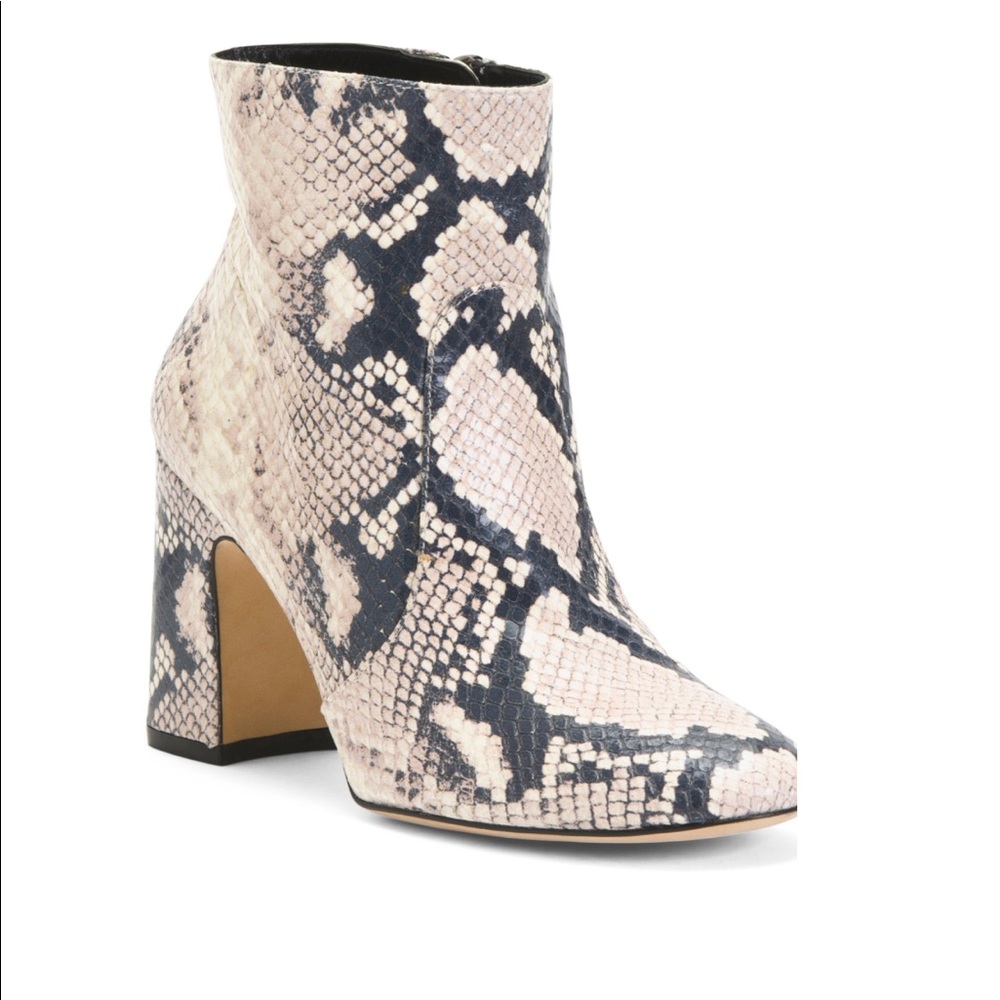 STUART WEITZMAN SNAKE BLOCK BOOTIE